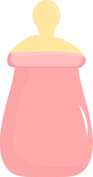 Illustration of baby milk bottle on white background. vector