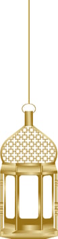 Realistic pattern lantern illustration on white background for Islamic festival element. vector