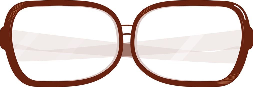 Isoaletd brown color goggoles element on white background. vector