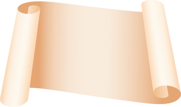 Blank scroll paper in brown color. vector