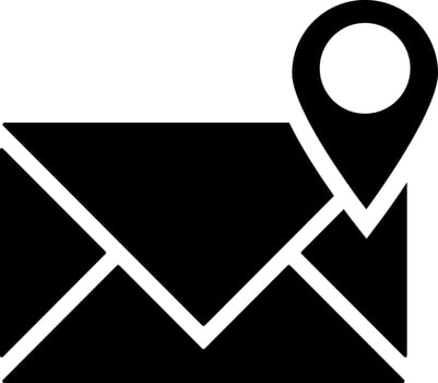 Search mail address glyph icon. vector