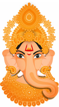 Lord Ganesha face on white background. vector