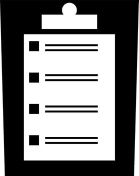Black and White report or prescription icon. vector