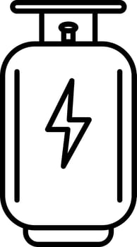 Gas cylinder icon with energy sign. vector
