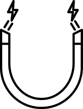 U shape magnet bar icon. vector