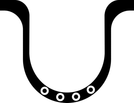 Black horse shoe icon on white background. vector