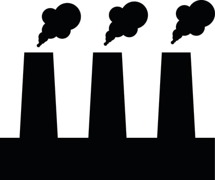 Black and White illustration of Power Plants icon. vector