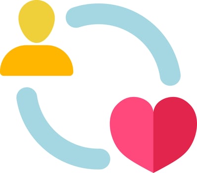 User transfer favourite or love comments icon. vector