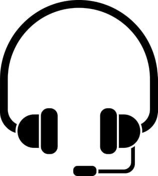 Black and White support icon or symbol. vector