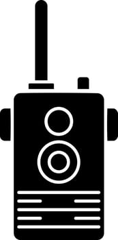 Vector illustration of walkie talkie glyph icon.
