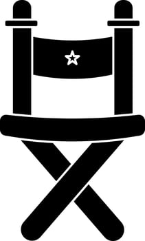 Vector illustration of director chair glyph icon.
