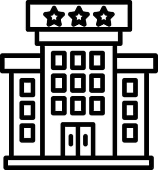 Fire station icon in thin line art. vector