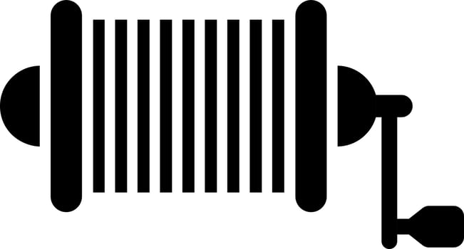 Fishing spinning reel glyph icon. vector