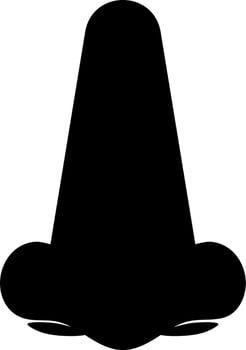 Smell or nose icon in black color. vector