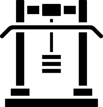 Gym lat machine icon in Black and White color. vector
