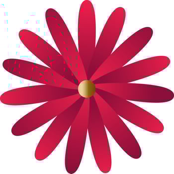 Paper cut flower illustration in red color. vector