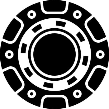 Casino chip icon in Black and White color. vector