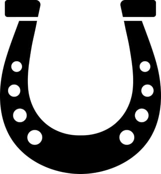 Vector illustration of horseshoe in Black and White color.