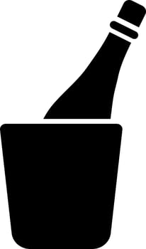 Champagne bottle in bucket icon. vector