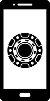 Online casino app in smartphone icon. vector