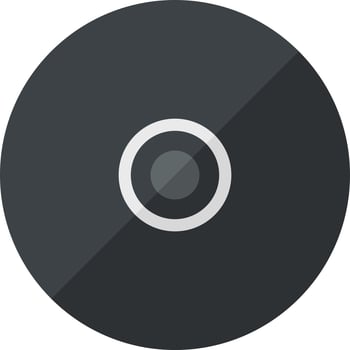 CD or DVD icon in black color. vector