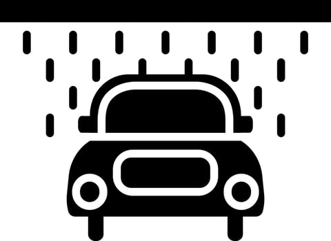 Car washing icon in flat style. vector