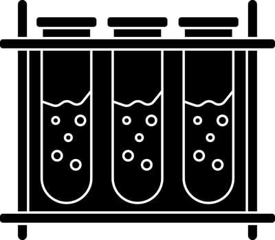 Black and White laboratory test tubes icon. vector