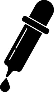 Isolated dropper icon in black color. vector