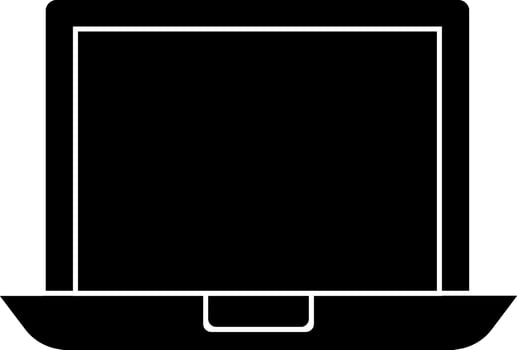 Isolated laptop icon in black color. vector
