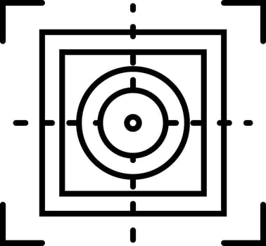 Black line art target icon. vector