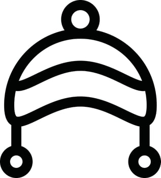 Beanie Cap icon in thin line art. vector