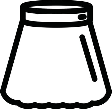 Line art illustration of Skirt Icon. vector