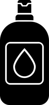 Black and White shampoo bottle in flat style. vector