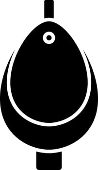 Glyph urinal icon in flat style. vector