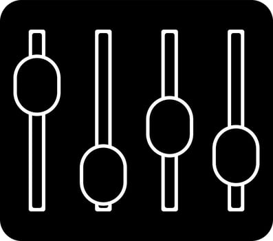Adjustment levels or slider icon in Black and White color. vector