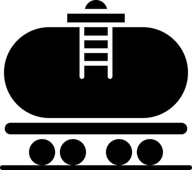 Flat style oil wagon or tanker icon. vector