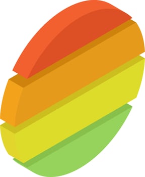 3D illustration of circular pie chart. vector