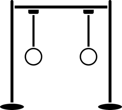 Gymnastic ring. Glyph icon or symbol. vector