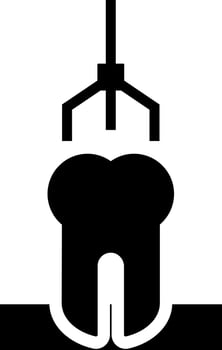 Tooth aid or setting icon in flat style. vector