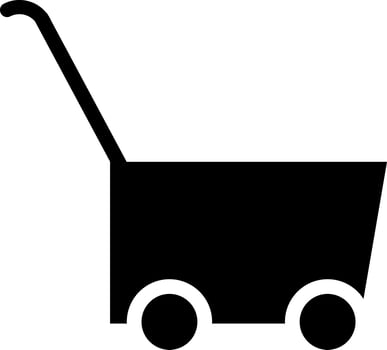 Shopping cart icon in Black and White color. vector
