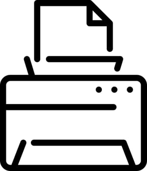 line art illustration of printer icon or symbol. vector