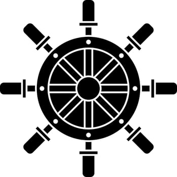 Ship steering or helm icon. vector