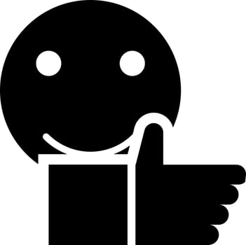 Glyph icon or symbol of positive comment. vector