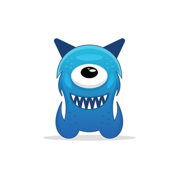 Monster cute logo design template. Cute, friendly monster icon, Happy cartoon monster. monster vector illustration
