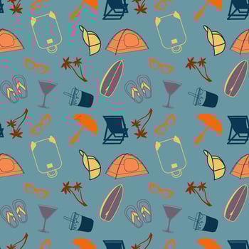 Seamless pattern with travel equipment.illustration in flat style vector