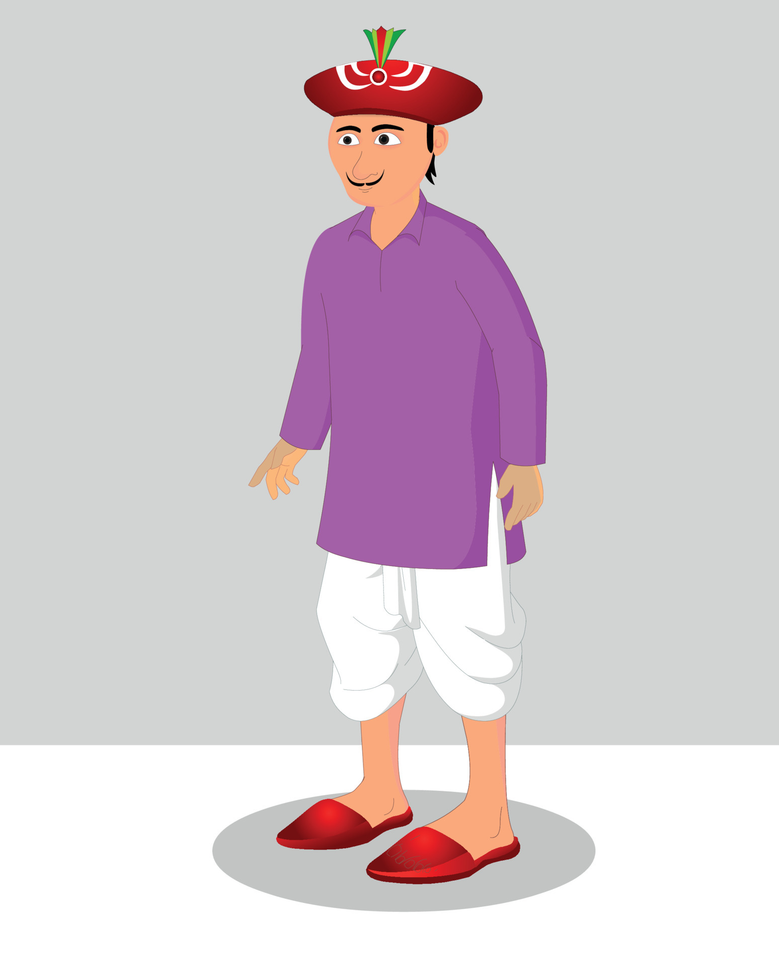 Indian village man cartoon character. moral stories for the best cartoon character vector