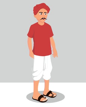 Indian village man cartoon character. moral stories for the best cartoon character vector