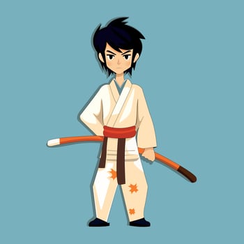 Japanese child in kimono Vector Illustration