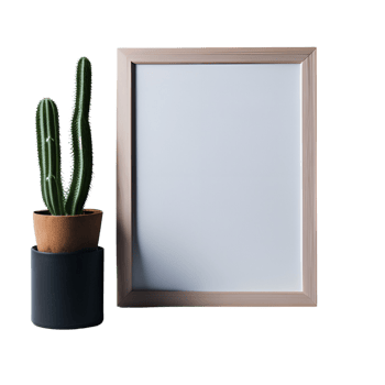 Isolated White Canvas with a Minimalist White Border, White frame canvas mockup , Empty Frames, Blank frames for home interior decor mockup png