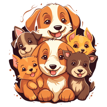 Adorable Dogs Cuddling - png